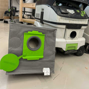Reusable dust bag for Festool CLEANTEC 26 emptied and shaken out for reuse